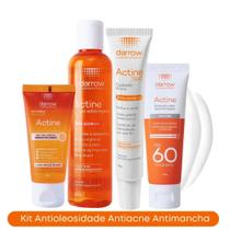 Kit Sabonete 60g + Tonico Adstringente 190ml + Gel Secativo Gel Trat 30g + Protetor Solar FPS60 Sem Cor - Actine