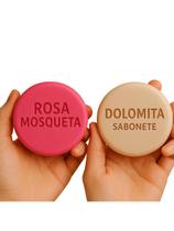 Kit Sabonete Clareador Dolomita + Rosa Mosqueta 90g cada Uniformiza o Tom, Limpa e Hidrata a Pele