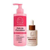 Kit Sabonete e Sérum Facial Tudo em 1 Kokeshi Pele de Porcelana