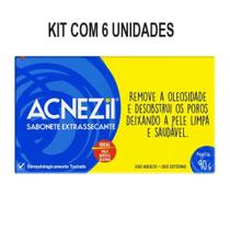 Kit Sabonete Em Barra Acnezil Extrassecante Com 6 Unidades De 90g Cada