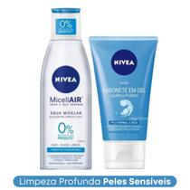 Kit Sabonete Equilíbrio Nutritivo + Água Micelar 7 em 1 Pele Seca e Sensível Nívea Kit Sabonete Equilíbrio Nutritivo + Água Micelar 7 em 1 Pele Seca e Sensível Nívea