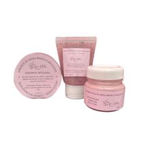 Kit sabonete + esfoliante + máscara de argila branca e melaleuca skin care para pele acneica e oleosa Gii Matos Care