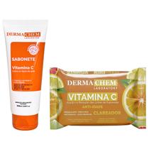 Kit Sabonete Facial Lenço Demaquilante Vitamina C Dermachem