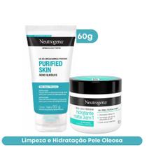 Kit Sabonete Gel de Limpeza Purified Skin 60g + Hidratante Face Care Intensive Matte Gel Creme Efeito Primer Neutrogena