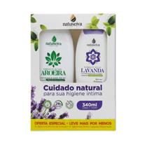 Kit Sabonete Íntimo Aroeira Menta 220mL + Sabonete Lavanda 120mL Natuseiva Frescor e Proteção