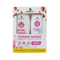 Kit Sabonete Íntimo Aroeira Morango 220mL + Floral 120mL Natuseiva Frescor e Proteção Diária