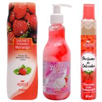 Kit Sabonete Íntimo + Perfume de Calcinha + Body Girl Morango