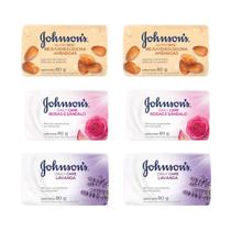 Kit Sabonete Johnsons Amêndoas,Lavanda,Rosa Sândalo 80g 6 un Kit Sabonete Johnsons Amêndoas,Lavanda,Rosa Sândalo 80g 6 un