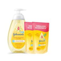 Kit Sabonete Líquido 400ml Glicerina C/2 refil Johnson's