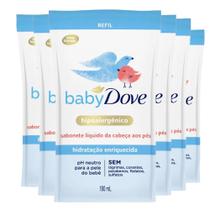Kit Sabonete Líquido Baby Dove Hidratação Enriquecida Refil 180ml - 6 Unidades