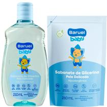 Kit Sabonete Líquido Baruel Baby com Glicerina Pele Delicada + Refil