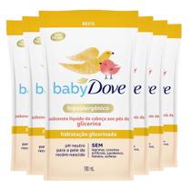 Kit Sabonete Líquido Dove Baby Refil Hidratação Glicerinada 180ml - 6 Unidades