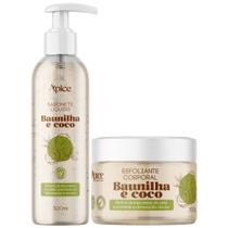 Kit Sabonete Liquido + Esfoliante Coco E Baunilha Apice Apse Corporal Banho Esfoliação Vegano 300g