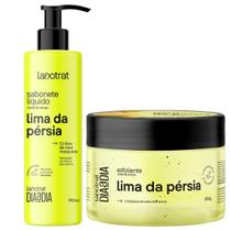 Kit Sabonete Liquido + Esfoliante Corpo E Rosto Labotrat Dia A Dia Cheiro De Fruta Lima 300g