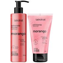 Kit Sabonete Liquido + Esfoliante Corpo E Rosto Labotrat Dia A Dia Cheiro De Fruta Morango 150g