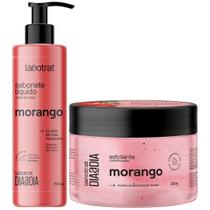 Kit Sabonete Liquido + Esfoliante Corpo E Rosto Labotrat Dia A Dia Cheiro De Fruta Morango 300g Kit Sabonete Liquido + Esfoliante Corpo E Rosto Labotrat Dia A Dia Cheiro De Fruta Morango 300g