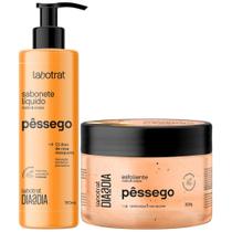 Kit Sabonete Liquido + Esfoliante Corpo E Rosto Labotrat Dia A Dia Cheiro De Fruta Pêssego 300g