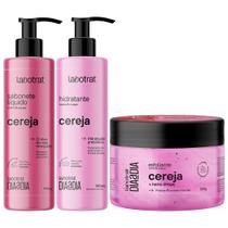 Kit Sabonete Liquido + Esfoliante + Hidratante Corpo E Rosto Labotrat Cheiro De Fruta Cereja 300g Kit Sabonete Liquido + Esfoliante + Hidratante Corpo E Rosto Labotrat Cheiro De Fruta Cereja 300g
