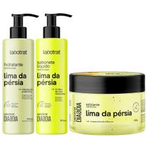 Kit Sabonete Liquido + Esfoliante + Hidratante Corpo E Rosto Labotrat Cheiro De Fruta Lima 300g Kit Sabonete Liquido + Esfoliante + Hidratante Corpo E Rosto Labotrat Cheiro De Fruta Lima 300g