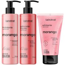 Kit Sabonete Liquido + Esfoliante + Hidratante Corpo E Rosto Labotrat Cheiro De Fruta Morango 150g Kit Sabonete Liquido + Esfoliante + Hidratante Corpo E Rosto Labotrat Cheiro De Fruta Morango 150g