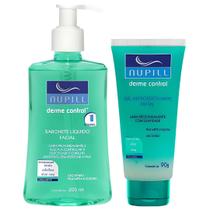 Kit Sabonete Liquido Facial + Gel Esfoliante Nupill Derme Control Uso Diário Pele Mista Oleosa Kit Sabonete Liquido Facial + Gel Esfoliante Nupill Derme Control Uso Diário Pele Mista Oleosa