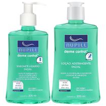 Kit Sabonete Liquido Facial + Loção Adstringente Nupill Derme Control Uso Diário Pele Mista Oleosa