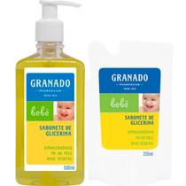 Kit Sabonete Líquido Granado Glicerina Bebê 500ml + 1 Refil 250ml
