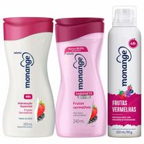 Kit Sabonete Líquido + Hidratante Corporal Monange Frutas Vermelhas + Aerossol