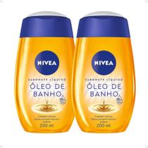 Kit Sabonete Líquido Nivea Óleo de Banho Com 2 200ml Kit Sabonete Líquido Nivea Óleo de Banho Com 2 200ml