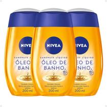 Kit Sabonete Líquido Nivea Óleo de Banho Com 3 200ml