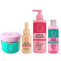 Kit Sabonete Líquido, Tônico, Creme Pele de Porcelana e Sérum Antimanchas Kokeshi