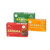 Kit Sabonete Nativa Brasil 90g Babosa Aroeira Açafrão