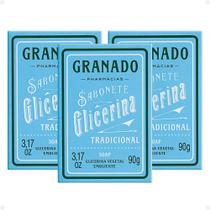 Kit Sabonete Vegetal de Glicerina Granado Tradicional 90g Com 3