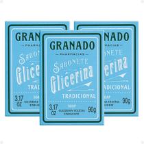 Kit Sabonete Vegetal Glicerina Granado Tradicional 90G Com 3