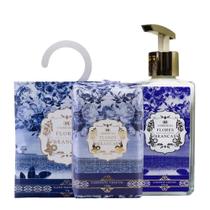 KIT Sabonete Vegetal + Sachê Perfumado + Sabonete Líquido Flores Brancas Madressenza 250ml KIT Sabonete Vegetal + Sachê Perfumado + Sabonete Líquido Flores Brancas Madressenza 250ml