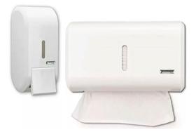 Kit Saboneteira Branca + Toalheiro Branco Kit Saboneteira Branca + Toalheiro Branco