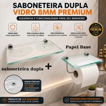 kit saboneteira dupla + base papel vidro 8mm kit saboneteira dupla + base papel vidro 8mm