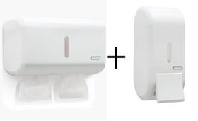Kit Saboneteira + Papeleira Compacta Premisse Urban Branca Kit Saboneteira + Papeleira Compacta Premisse Urban Branca