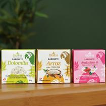 Kit Sabonetes Clareadores Bioilha Dolomita, Arroz Copaíba, Argila Rosa Uniformização e Cuidado