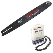 Kit Sabre 16 Polegadas para Motosserras Ponta Rolante Para Vulcan VSL450 VSL550 + Corrente 28 dentes 3/8 x 1,5mm