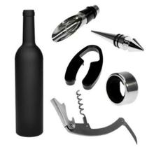 Kit Saca Rolhas Abridor Vinho 5 Peças Dosador Salva Gotas Cortador 155-X - Lorben