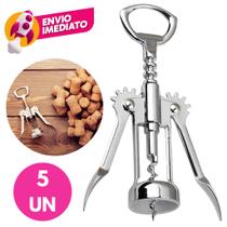 Kit Saca Rolhas Borboleta Abridor Manual Garrafa Vinho Bebida Reforçado Inox Cozinha Bar Restaurante