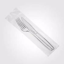 Kit Sachê 50 Garfo e Faca Master Cristal Embalado Individual