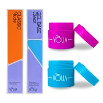 Kit Sachê Gel Base 12g Classic Nude 14g 2 Potes Vòlia Manicure Unha de Gel Decoração de Unhas Nail Art Nail Designer