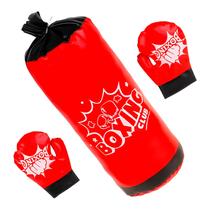 Kit Saco Boxe Infantil Mini Saco De Pancada + Par De Luvas Macio Para Treinar