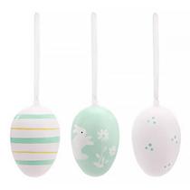 Kit Saco com 9 Ovos Decorativos Páscoa Verde e Branco 6cm 1038991 - Cromus