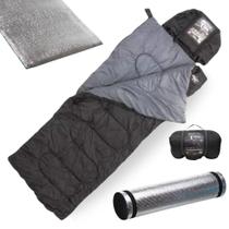 Kit Saco de Dormir Tatico Vezper com Capuz + Isolante Termico