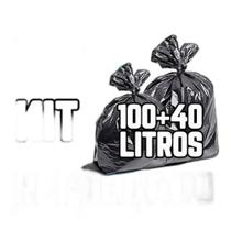 Kit Saco De Lixo 100un 100l E 100un 40l Preto Reforçado Kit Saco De Lixo 100un 100l E 100un 40l Preto Reforçado