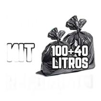 Kit Saco De Lixo 100un 100l E 100un 40l Preto Reforçado