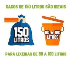 Kit Saco De Lixo 300un De 150l Reforçadíssimo Azul